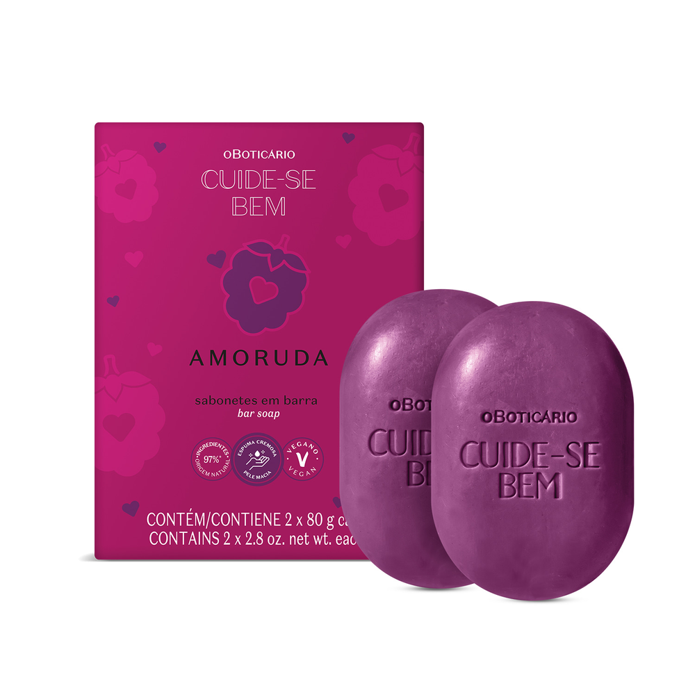 Kit Sabonetes Em Barra Cuide-se Bem Amoruda 2x80g Kit Sabonetes Em Barra Cuide-se Bem Amoruda 2x80g