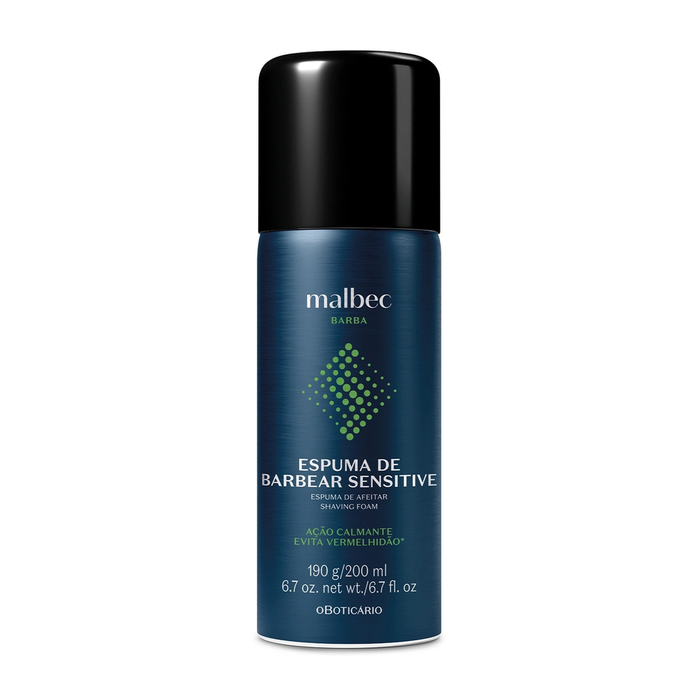 Espuma de Barbear Sensitive Malbec Barba 100g Espuma de Barbear Sensitive Malbec Barba 100g
