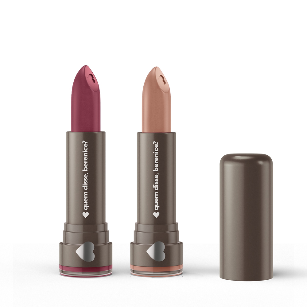 Combo Quem Disse, Berenice? Batons: Hidratante Nude Nudelina 3,8g + Mate Malva Malvenito 3,8g Combo Quem Disse, Berenice? Batons: Hidratante Nude Nudelina 3,8g + Mate Malva Malvenito 3,8g
