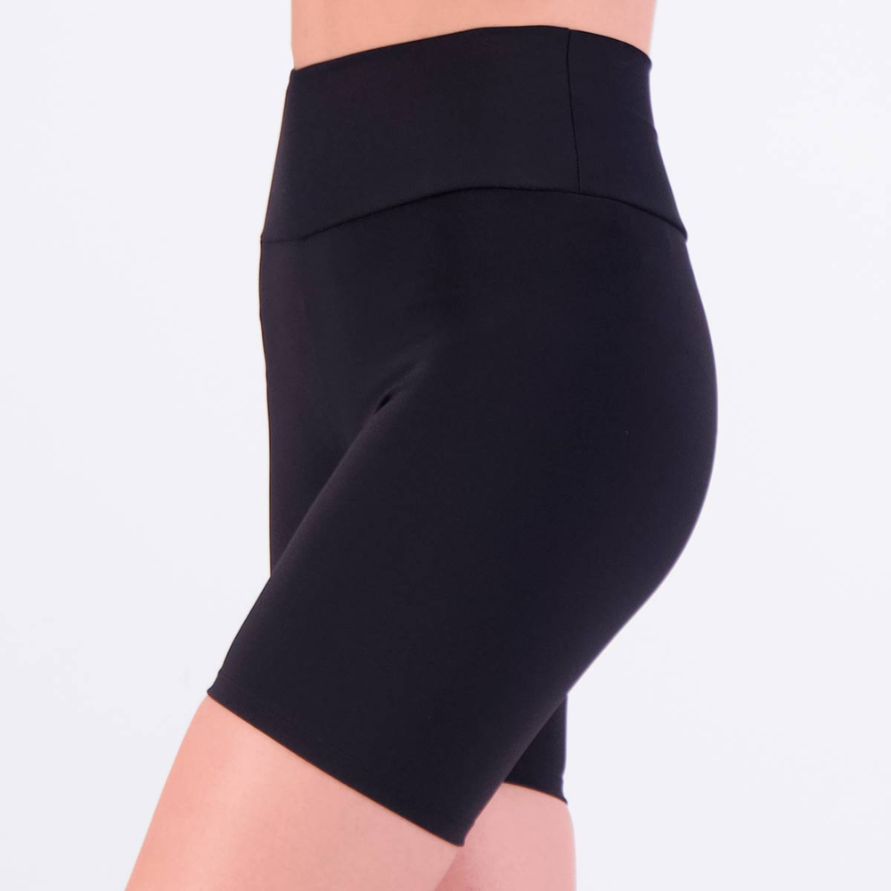 Bermuda Hering Biker Cintura Alta com Bolso Feminina Preta