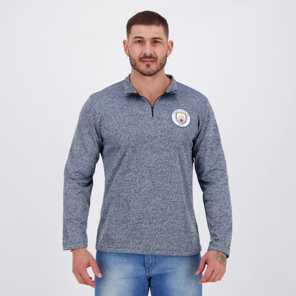 Blusão Manchester City Authentic Azul Blusão Manchester City Authentic Azul