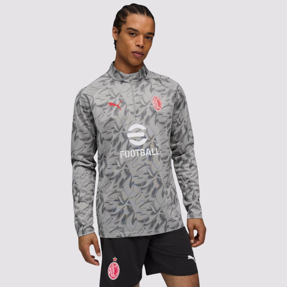 Blusão Puma AC Milan Cinza e Vermelho