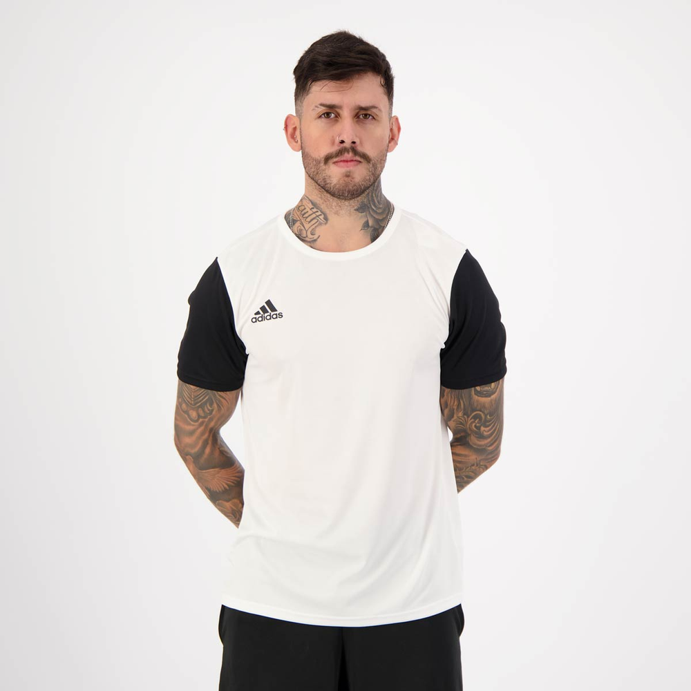 Camisa Adidas Estro 19 Branca e Preta Camisa Adidas Estro 19 Branca e Preta