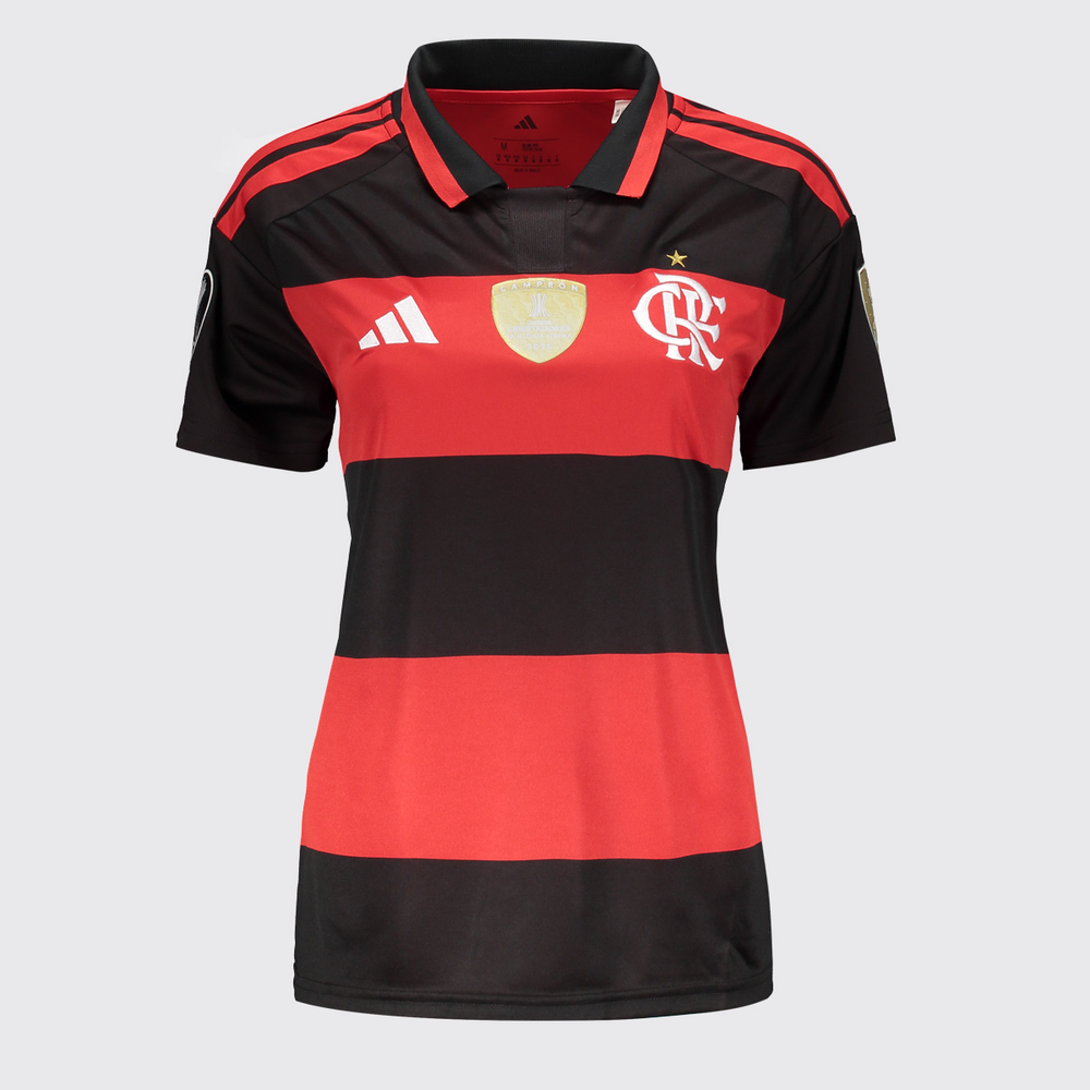 Camisa Adidas Flamengo I 2026 Feminina Campeão Libertadores 2025 Camisa Adidas Flamengo I 2026 Feminina Campeão Libertadores 2025