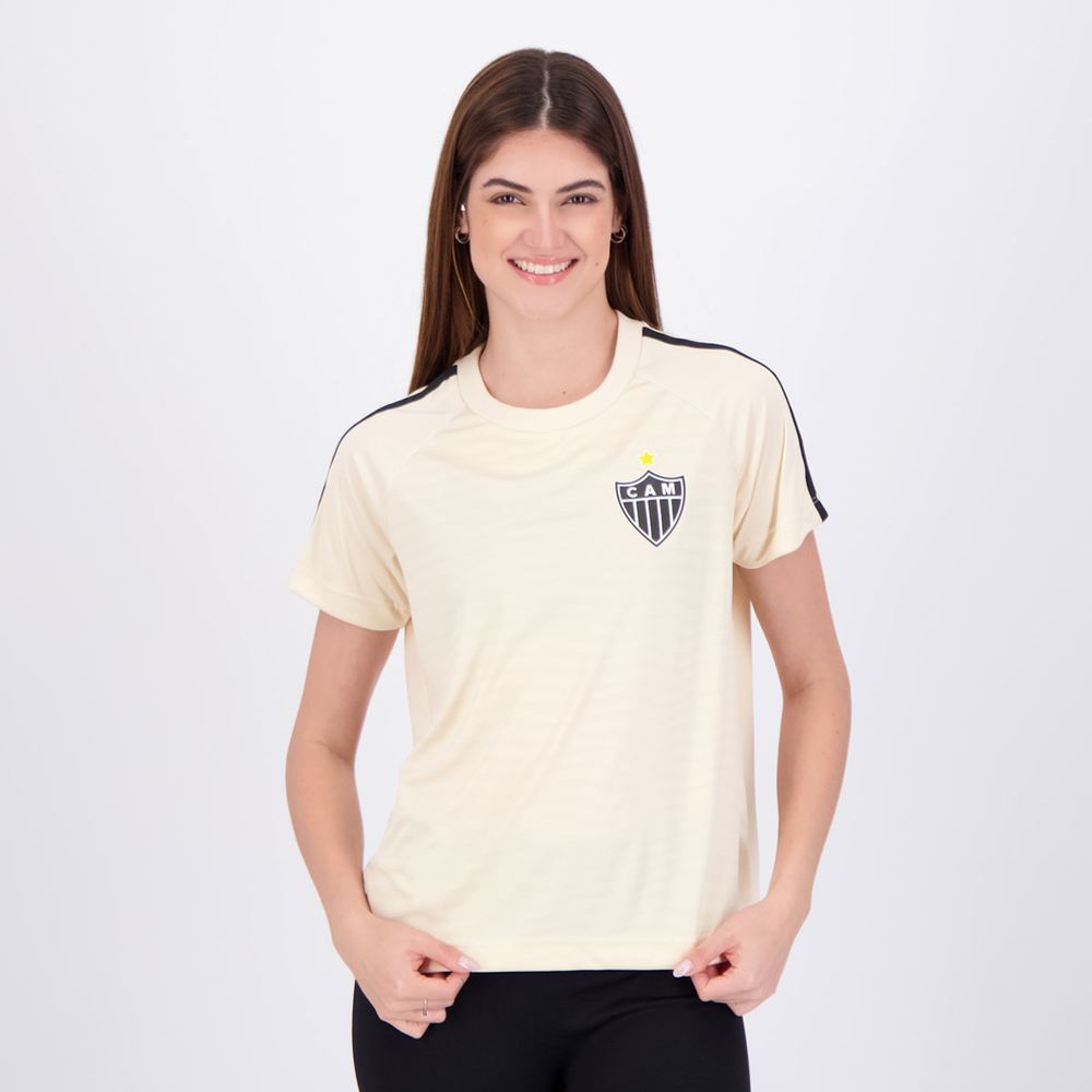 Camisa Atlético Mineiro Fervilhar Feminino Bege Camisa Atlético Mineiro Fervilhar Feminino Bege