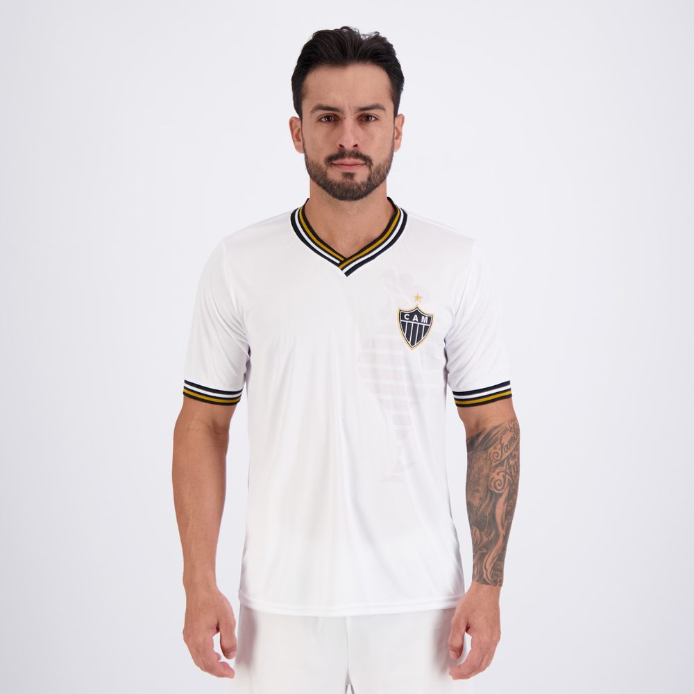 Camisa Atlético Mineiro Galo Branca Camisa Atlético Mineiro Galo Branca