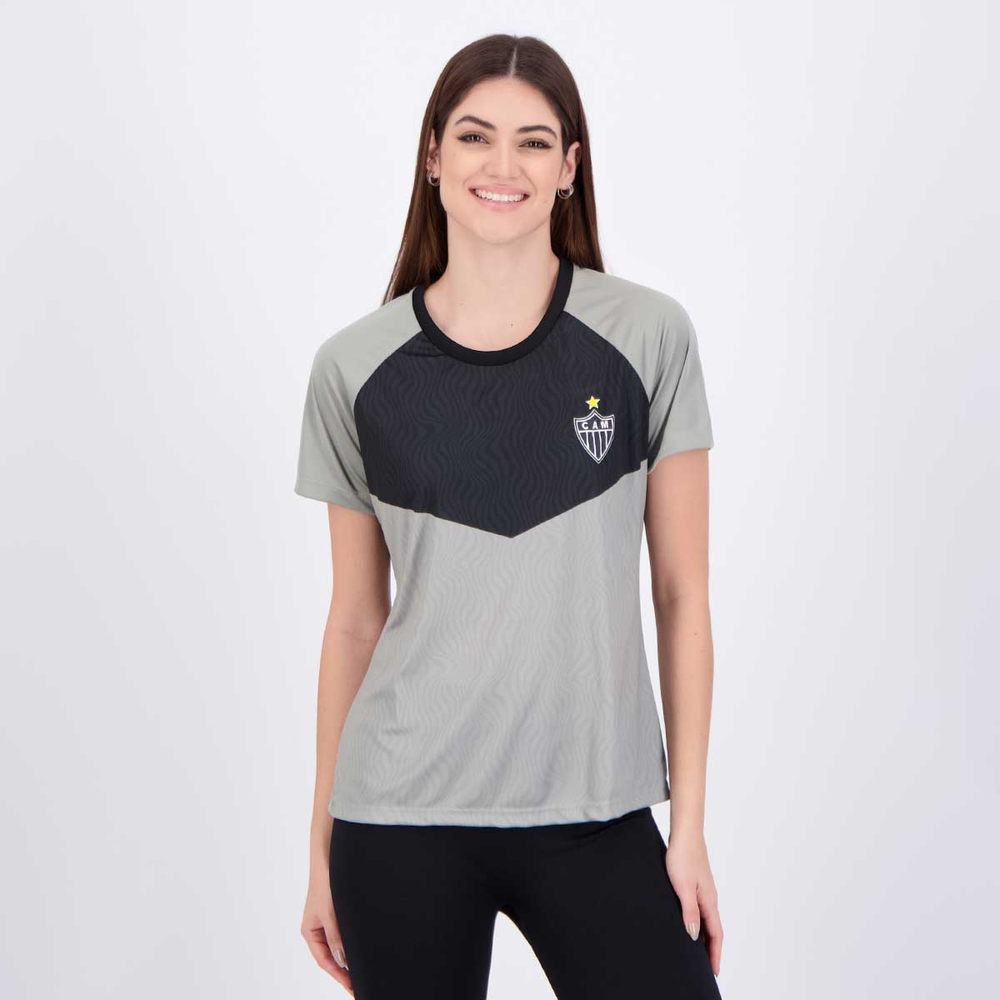 Camisa Atlético Mineiro Skylab Feminina Cinza e Preta Camisa Atlético Mineiro Skylab Feminina Cinza e Preta
