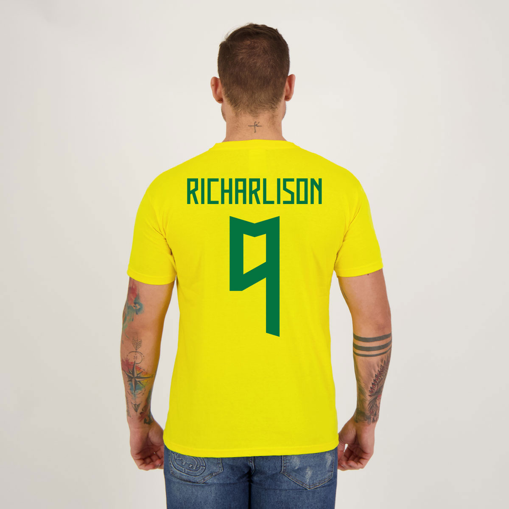 Camisa Brasil 9 Richarlison Amarela Camisa Brasil 9 Richarlison Amarela