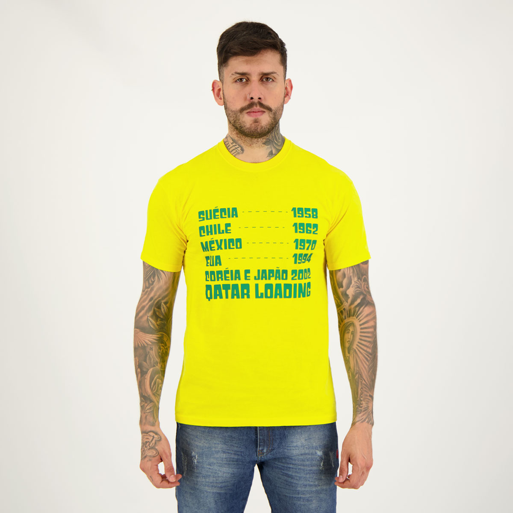 Camisa Brasil Copas Amarela Camisa Brasil Copas Amarela