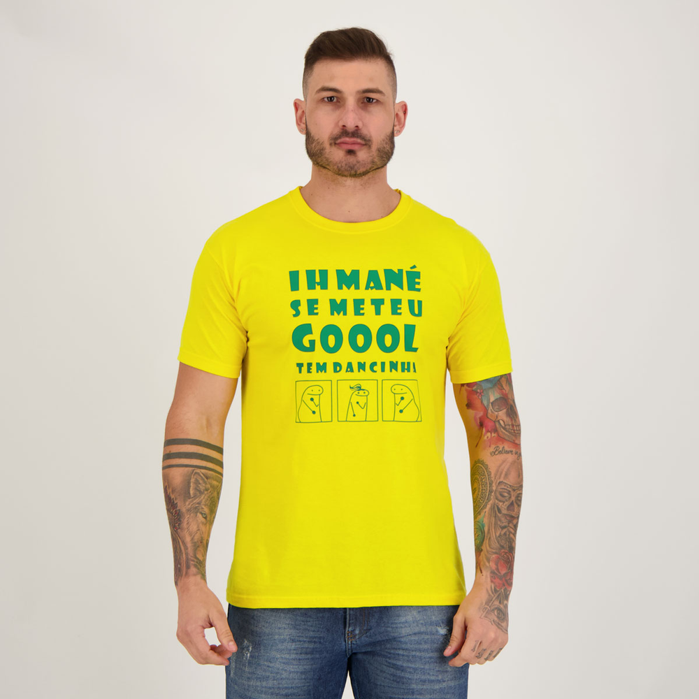 Camisa Brasil Dancinha do Hexa Amarela Camisa Brasil Dancinha do Hexa Amarela