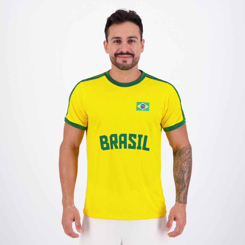 Camisa Brasil Dry Basic Amarela Camisa Brasil Dry Basic Amarela