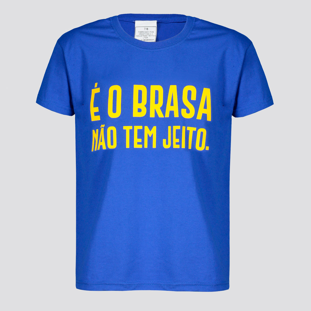 Camisa Brasil é o Brasa Infantil Azul Camisa Brasil é o Brasa Infantil Azul