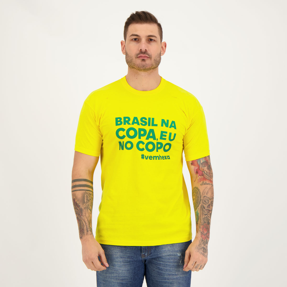 Camisa Brasil na Copa Amarela Camisa Brasil na Copa Amarela