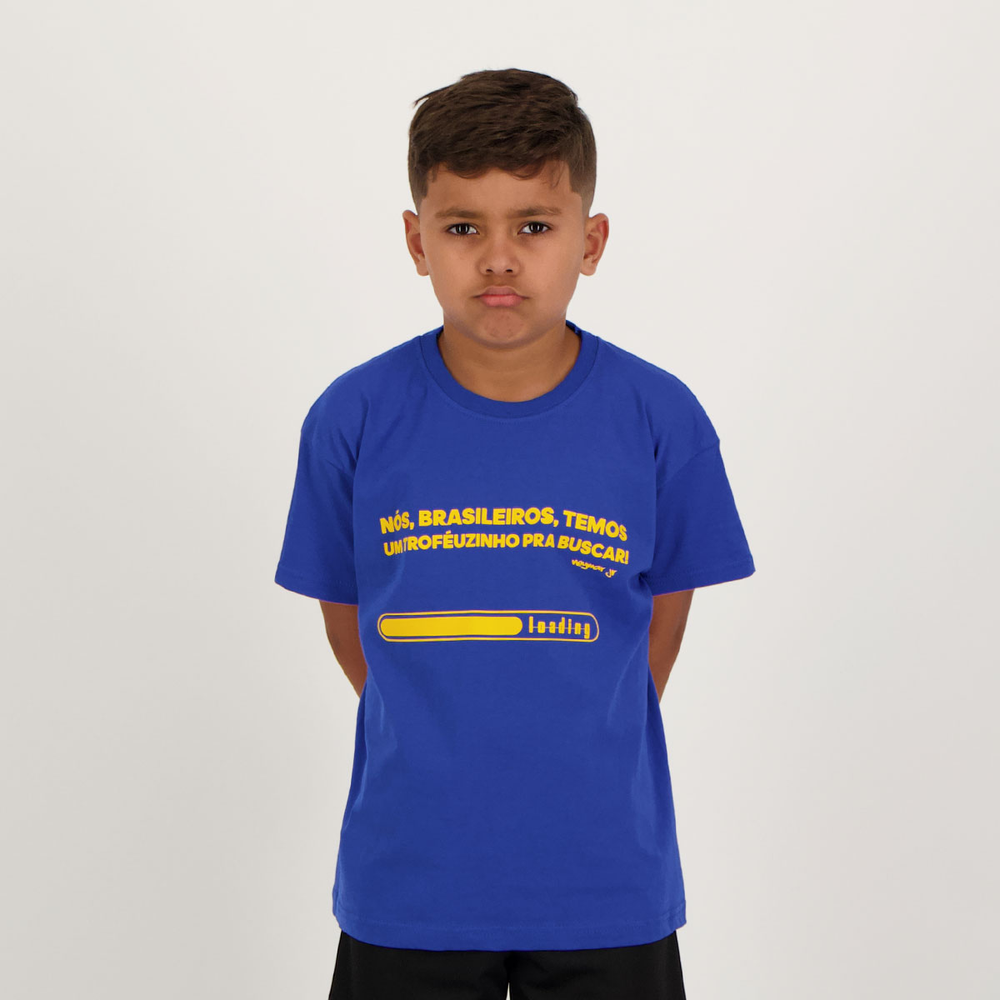 Camisa Brasil Trofeuzinho Azul Infantil Camisa Brasil Trofeuzinho Azul Infantil