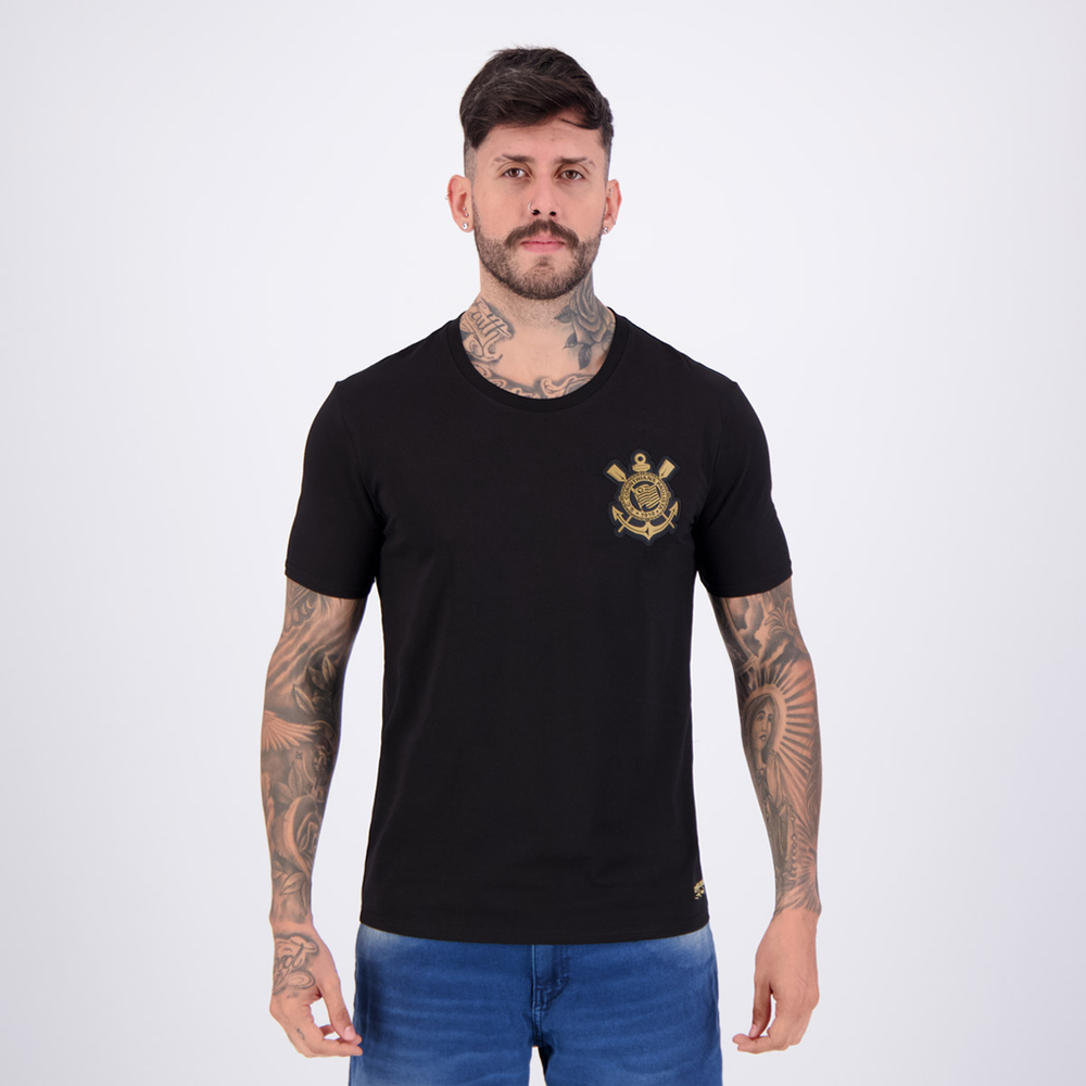 Camisa Corinthians Brasão Preta Camisa Corinthians Brasão Preta