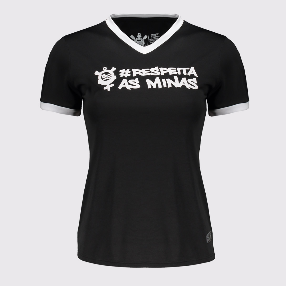 Camisa Corinthians Respeita as Minas Feminina Preta Camisa Corinthians Respeita as Minas Feminina Preta