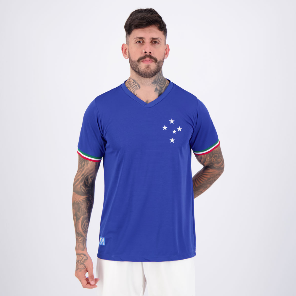 Camisa Cruzeiro Retrô Palestra Azul Camisa Cruzeiro Retrô Palestra Azul