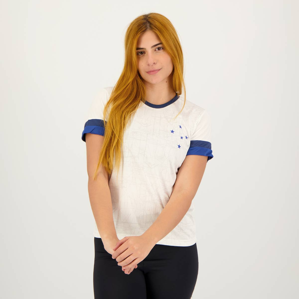 Camisa Cruzeiro Scatter Feminina Branca Camisa Cruzeiro Scatter Feminina Branca