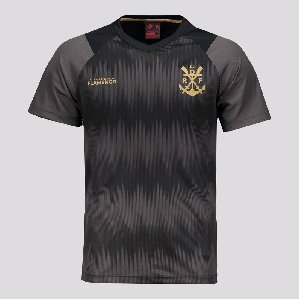Camisa Flamengo Energia Infantil Preta e Cinza