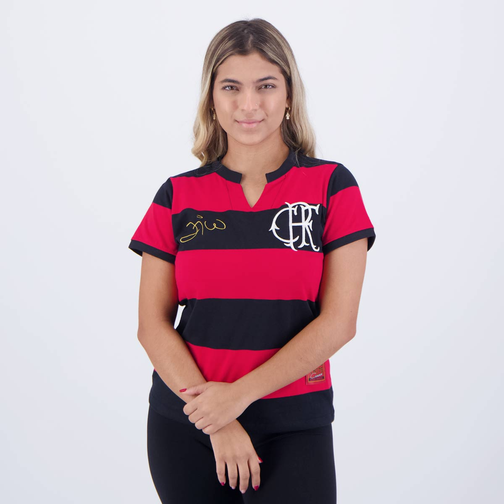 Camisa Flamengo Flatri Zico Feminina Camisa Flamengo Flatri Zico Feminina