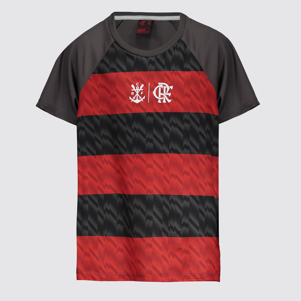 Camisa Flamengo Harmonia Infantil Cinza e Vermelha