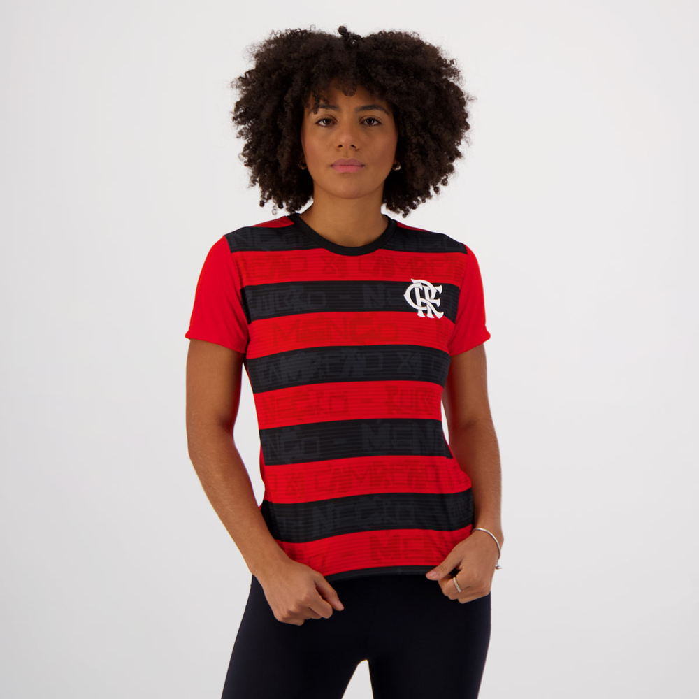 Camisa Flamengo Shout Feminina Vermelha e Preta Camisa Flamengo Shout Feminina Vermelha e Preta