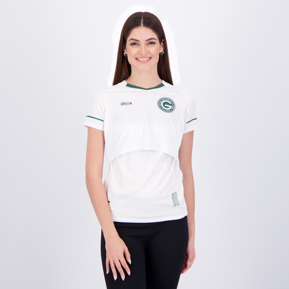 Camisa Gr33n Goiás Especial 2023 Feminina Branca Camisa Gr33n Goiás Especial 2023 Feminina Branca