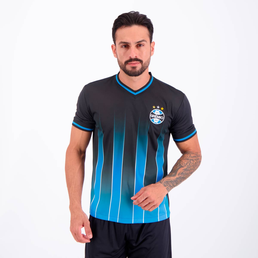 Camisa Grêmio Degradê Preta e Azul Camisa Grêmio Degradê Preta e Azul