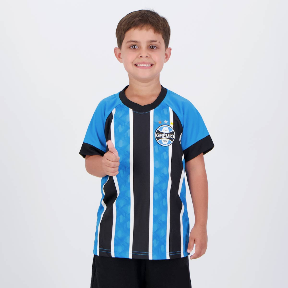 Camisa Grêmio Match Infantil Azul Camisa Grêmio Match Infantil Azul