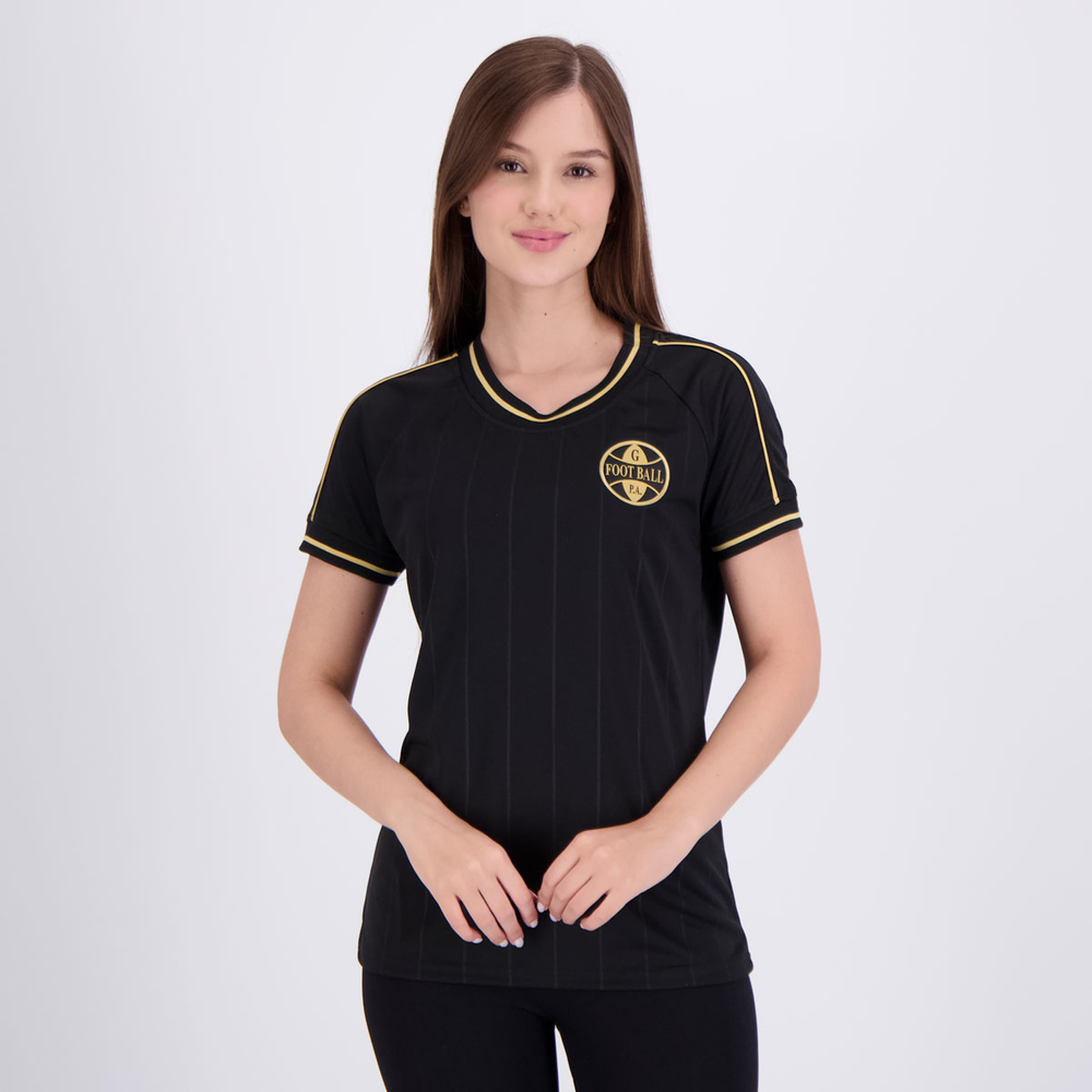 Camisa Grêmio Sorro Feminina Preta e Dourada Camisa Grêmio Sorro Feminina Preta e Dourada