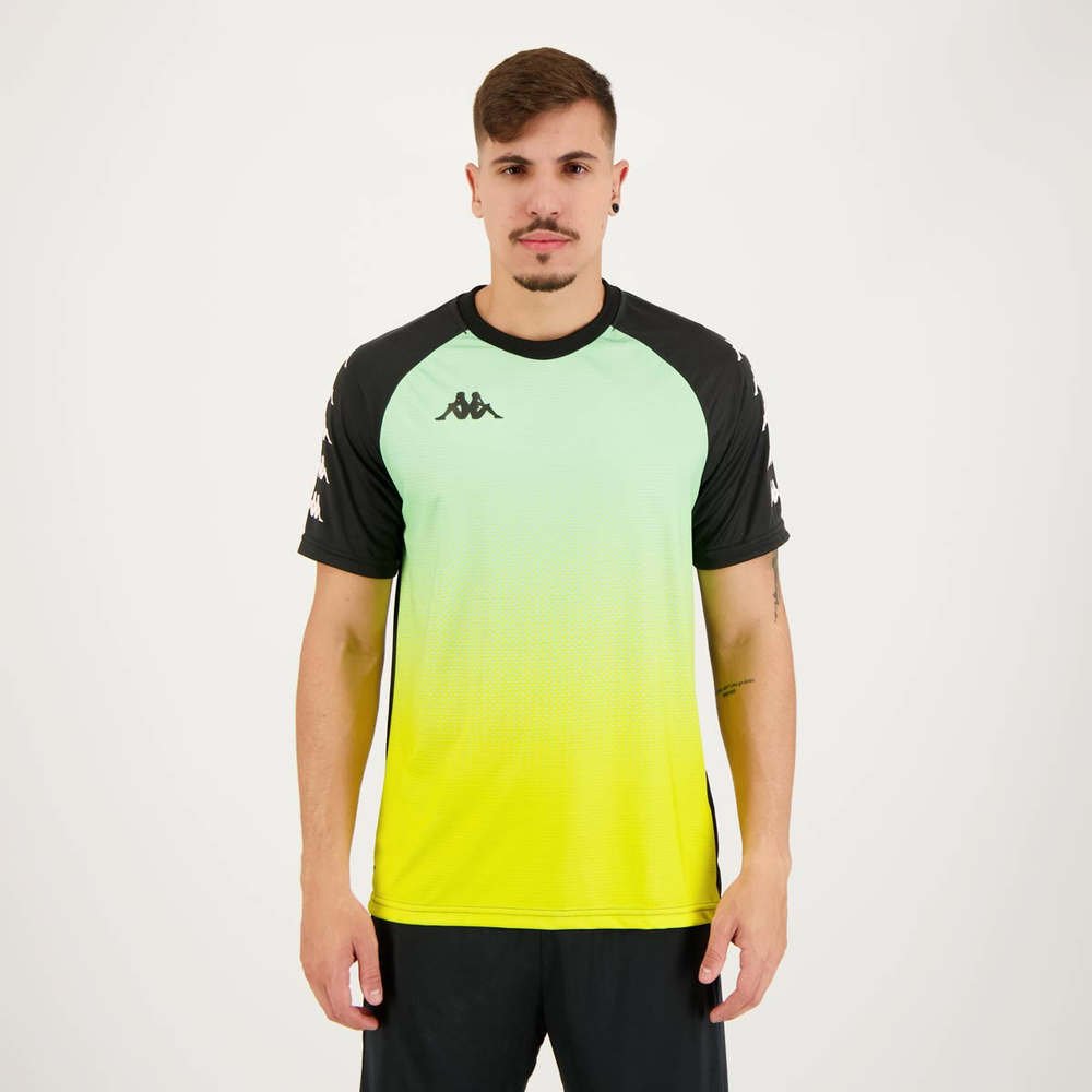 Camisa Kappa Sport Carrell Amarela e Preta Camisa Kappa Sport Carrell Amarela e Preta