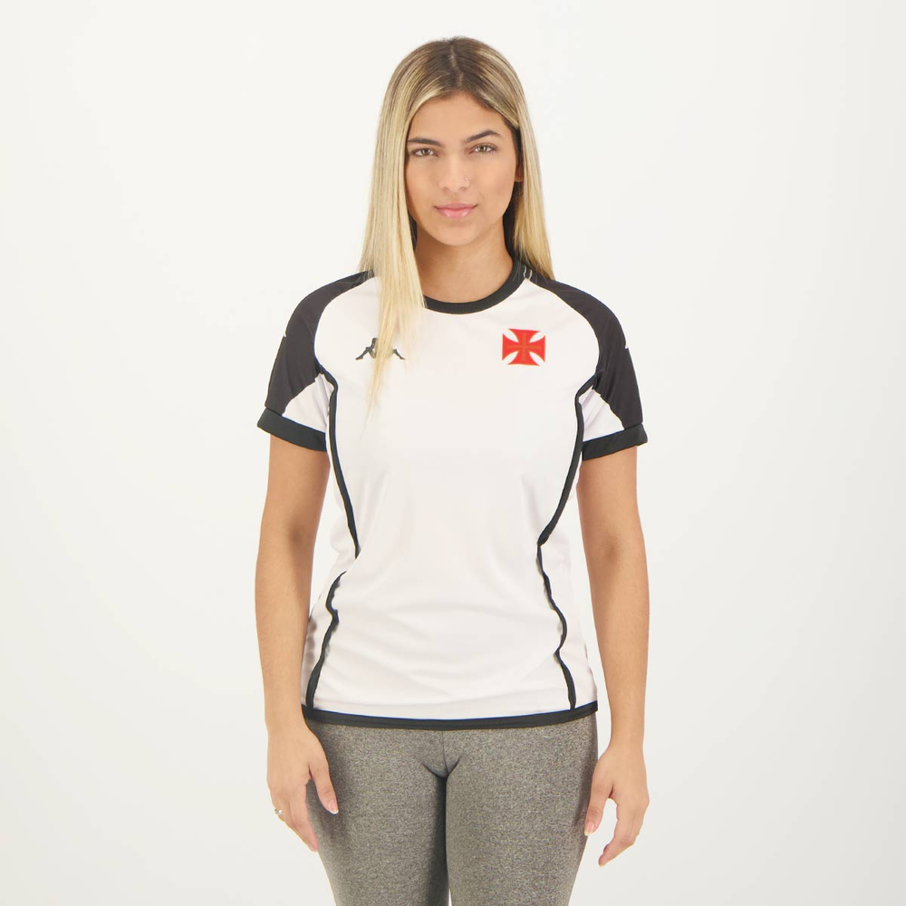 Camisa Kappa Vasco Supporter Basic Feminina Branca