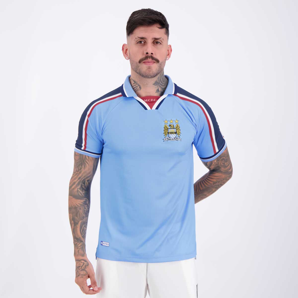 Camisa Manchester City Retrô 1998 Camisa Manchester City Retrô 1998