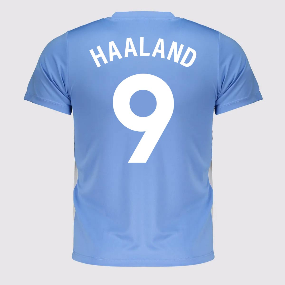 Camisa Manchester City Shield Juvenil Azul 9 Haaland