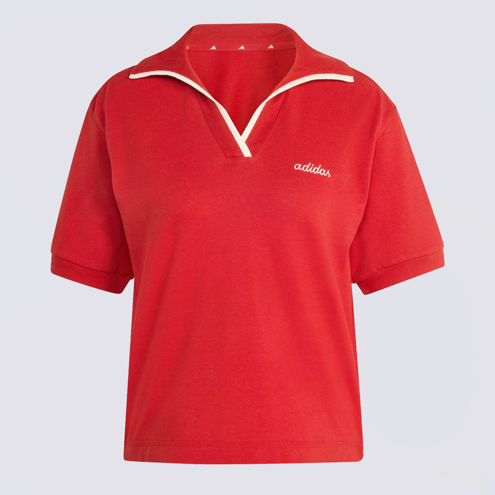 Camisa Polo Adidas W CP Feminina Vermelha Camisa Polo Adidas W CP Feminina Vermelha