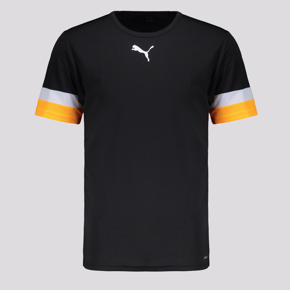 Camisa Puma Individualrise Preta e Laranja Camisa Puma Individualrise Preta e Laranja