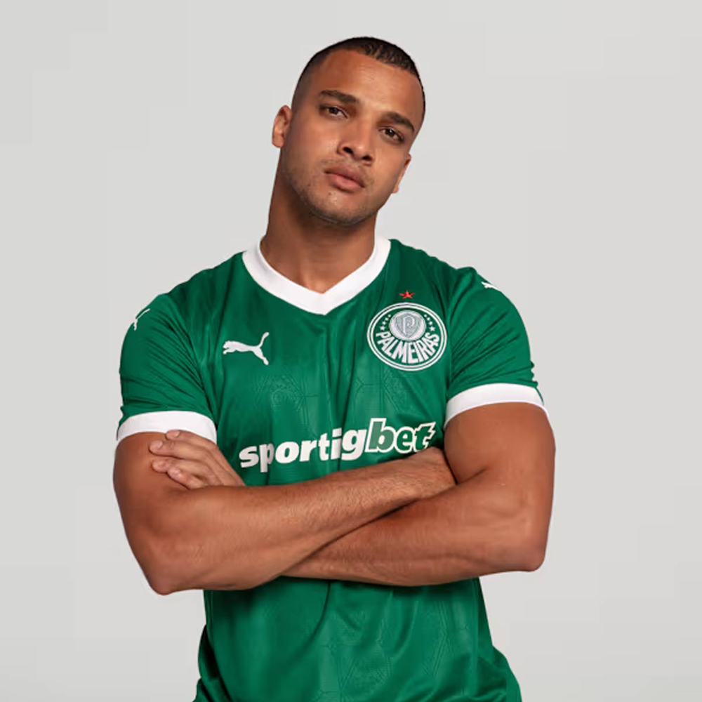 Camisa Puma SE Palmeiras I 2025 Com Patrocínio Camisa Puma SE Palmeiras I 2025 Com Patrocínio