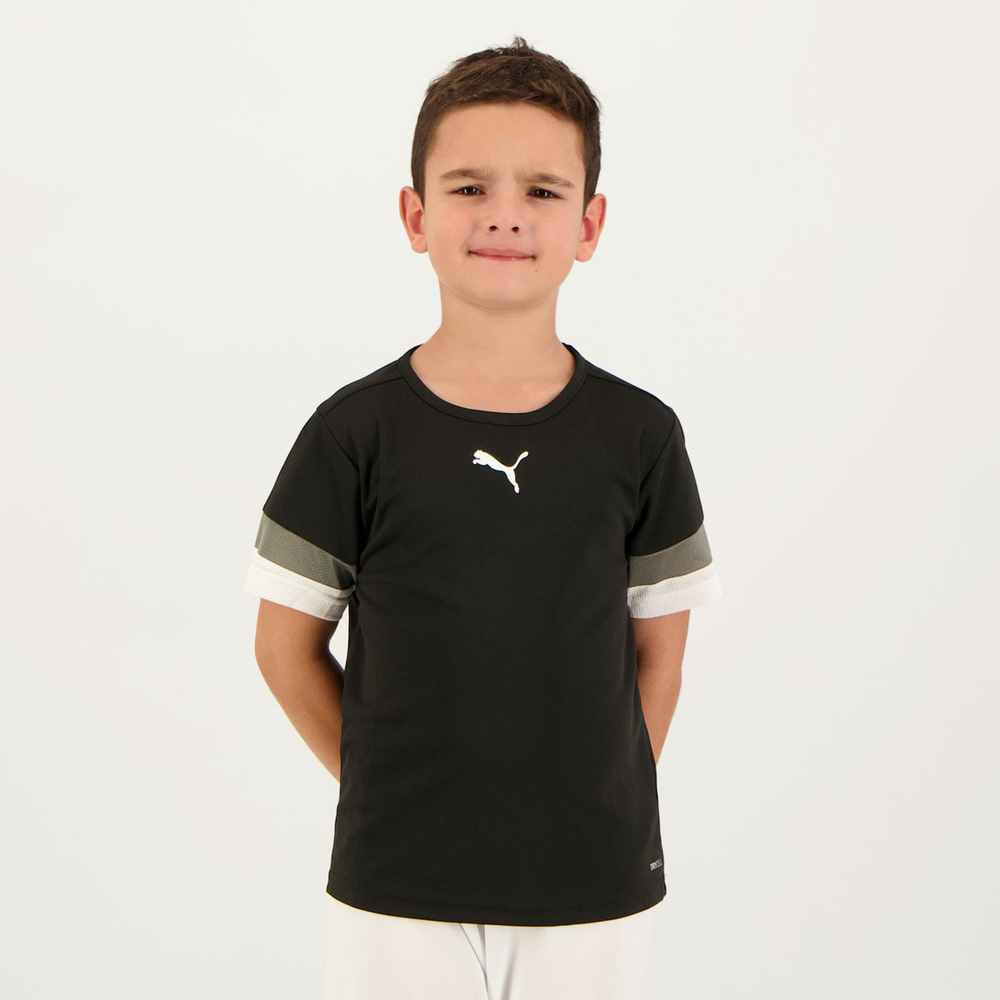 Camisa Puma Teamrise Juvenil Preta