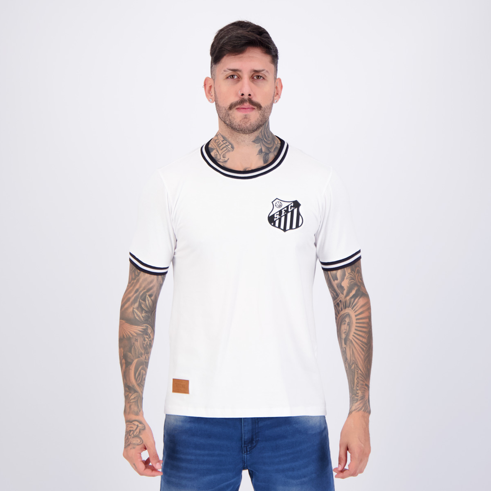 Camisa Santos Retrô Vintage Branca Camisa Santos Retrô Vintage Branca