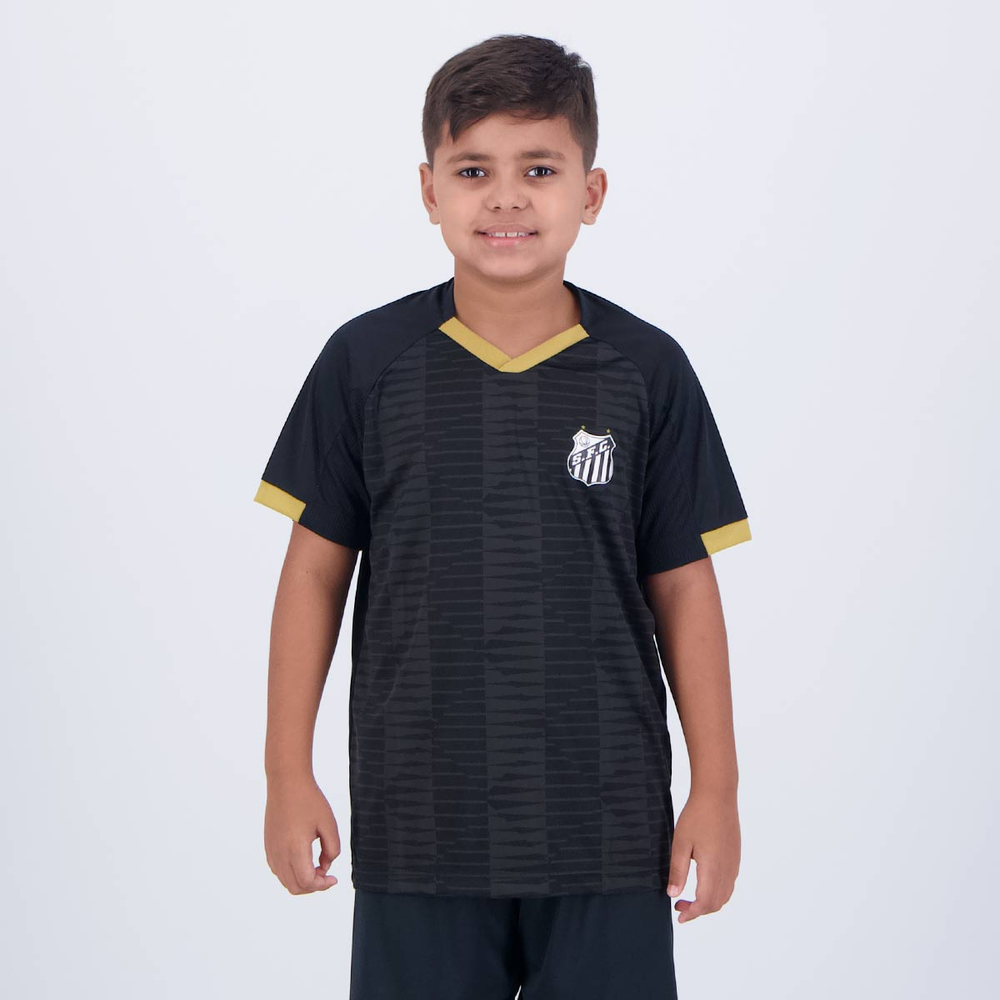 Camisa Santos User Infantil Preta Camisa Santos User Infantil Preta