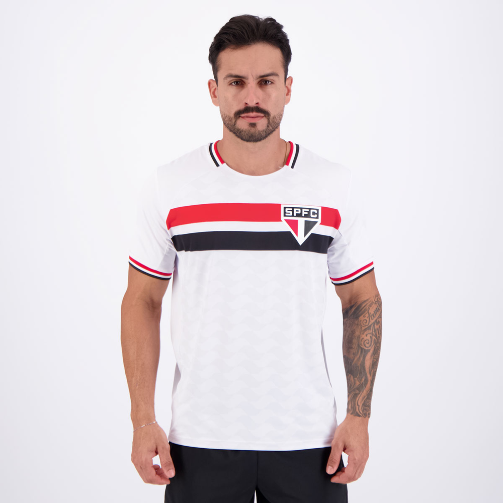 Camisa São Paulo Bench Raglan Branca Camisa São Paulo Bench Raglan Branca