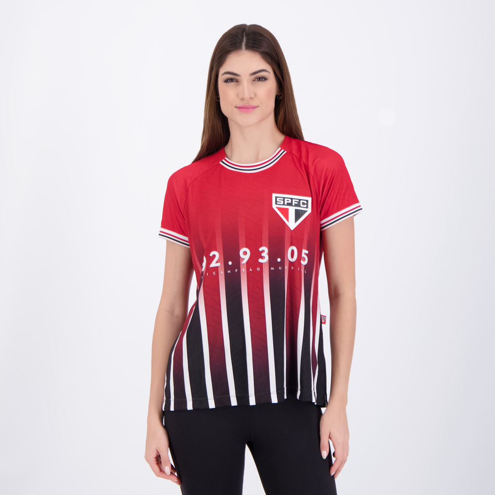 Camisa São Paulo Esportiva Feminina Vermelha Camisa São Paulo Esportiva Feminina Vermelha