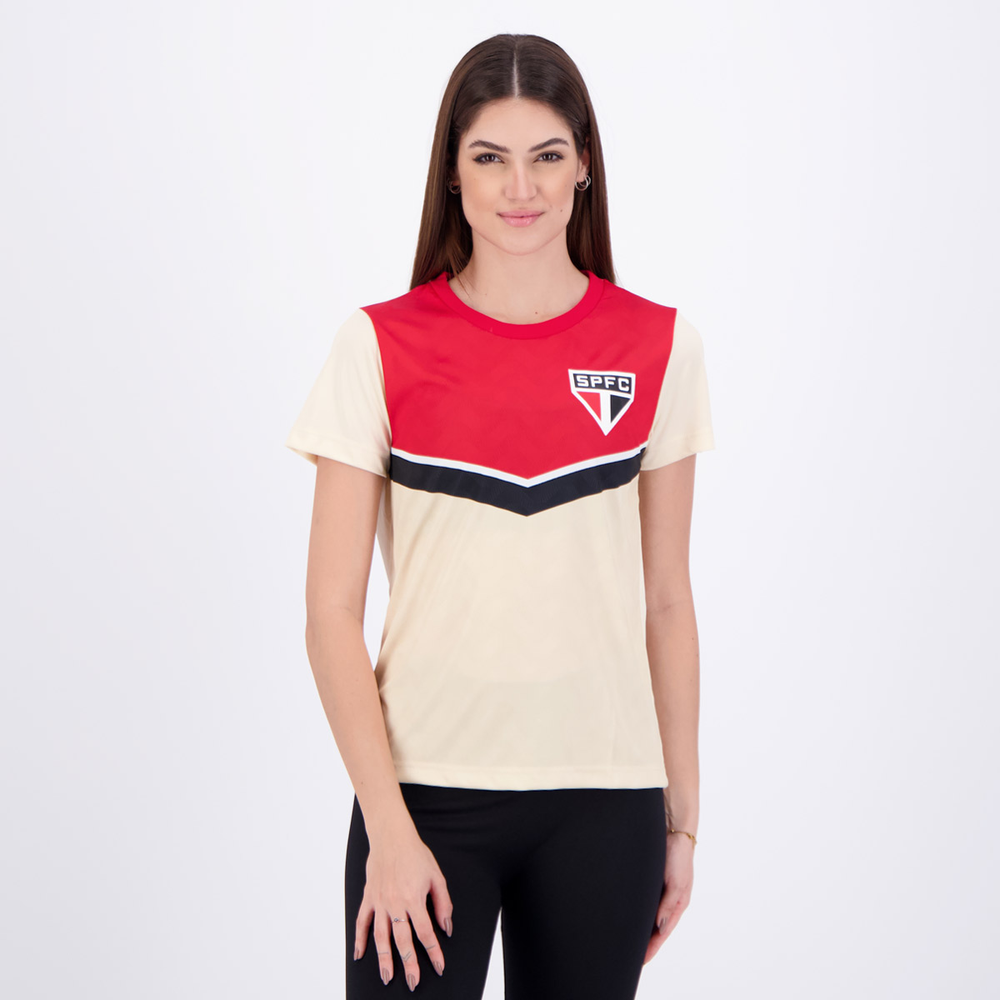 Camisa São Paulo Fundamento Feminina Bege Camisa São Paulo Fundamento Feminina Bege