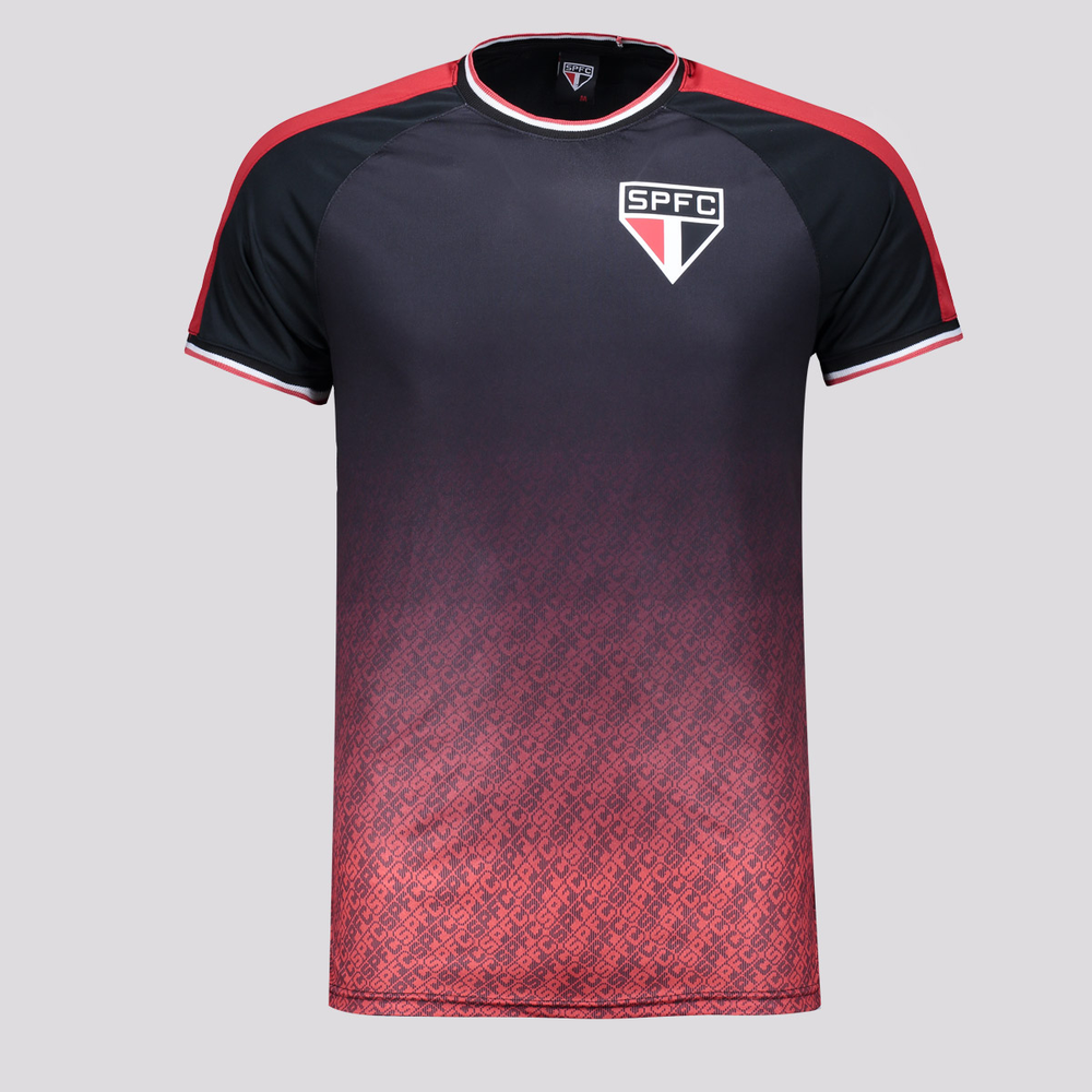 Camisa São Paulo Hue Preta e Vermelha Camisa São Paulo Hue Preta e Vermelha