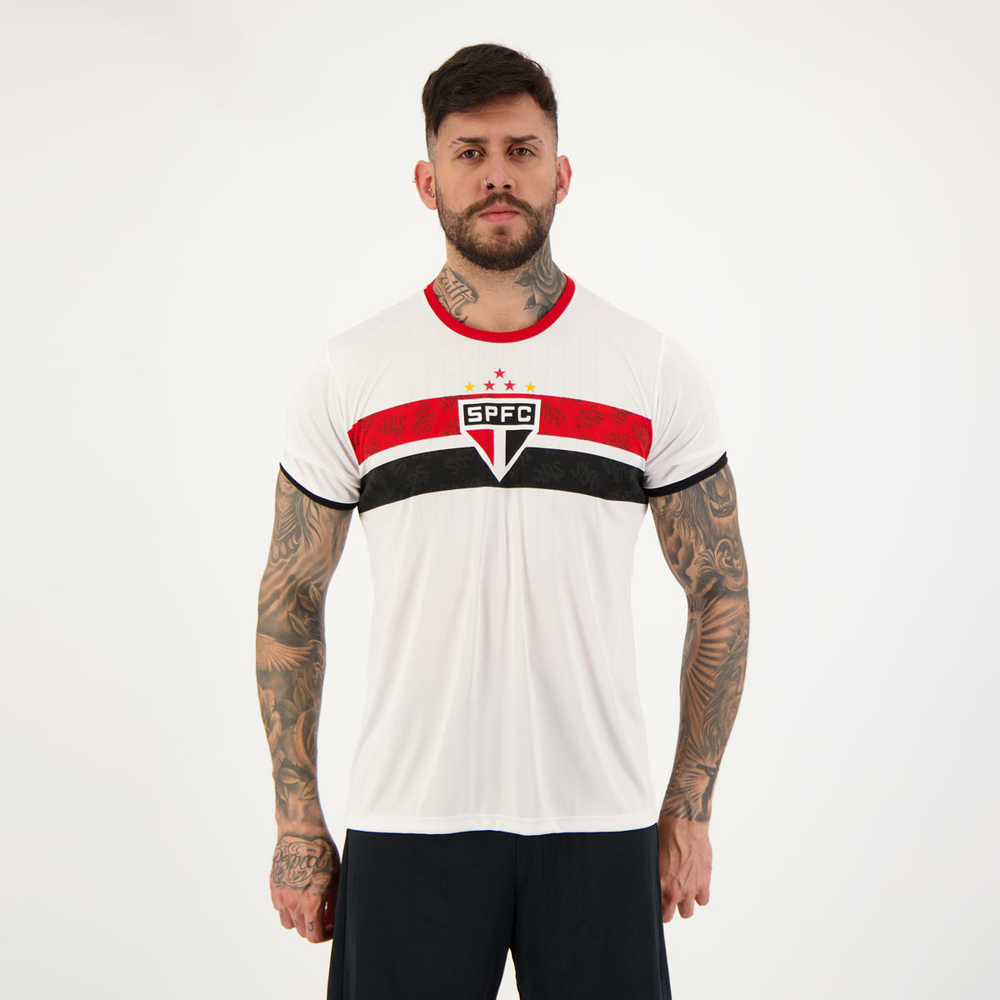 Camisa São Paulo Stencil Branca Camisa São Paulo Stencil Branca