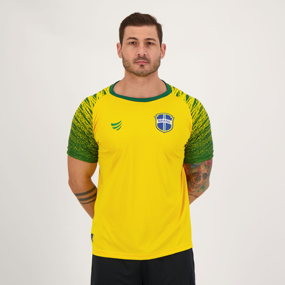 Camisa Super Bolla Copa Trivela Brasil Amarela Camisa Super Bolla Copa Trivela Brasil Amarela