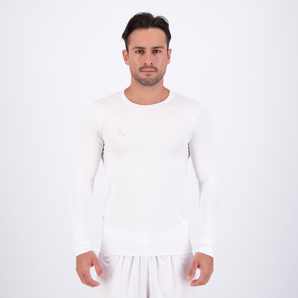 Camisa Térmica Topper Classic New Manga Longa Branca Camisa Térmica Topper Classic New Manga Longa Branca
