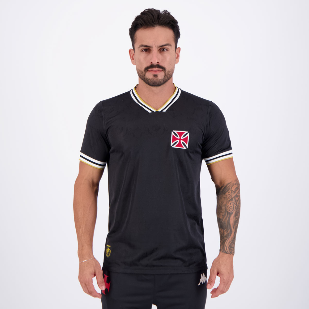 Camisa Vasco 1974 Jacquard Preta Camisa Vasco 1974 Jacquard Preta