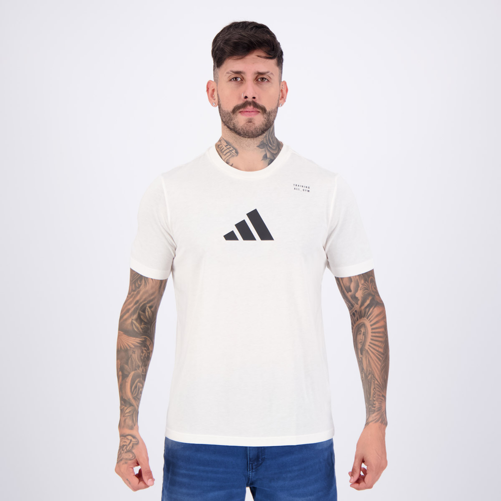 Camiseta Adidas All Gym Off-White Camiseta Adidas All Gym Off-White