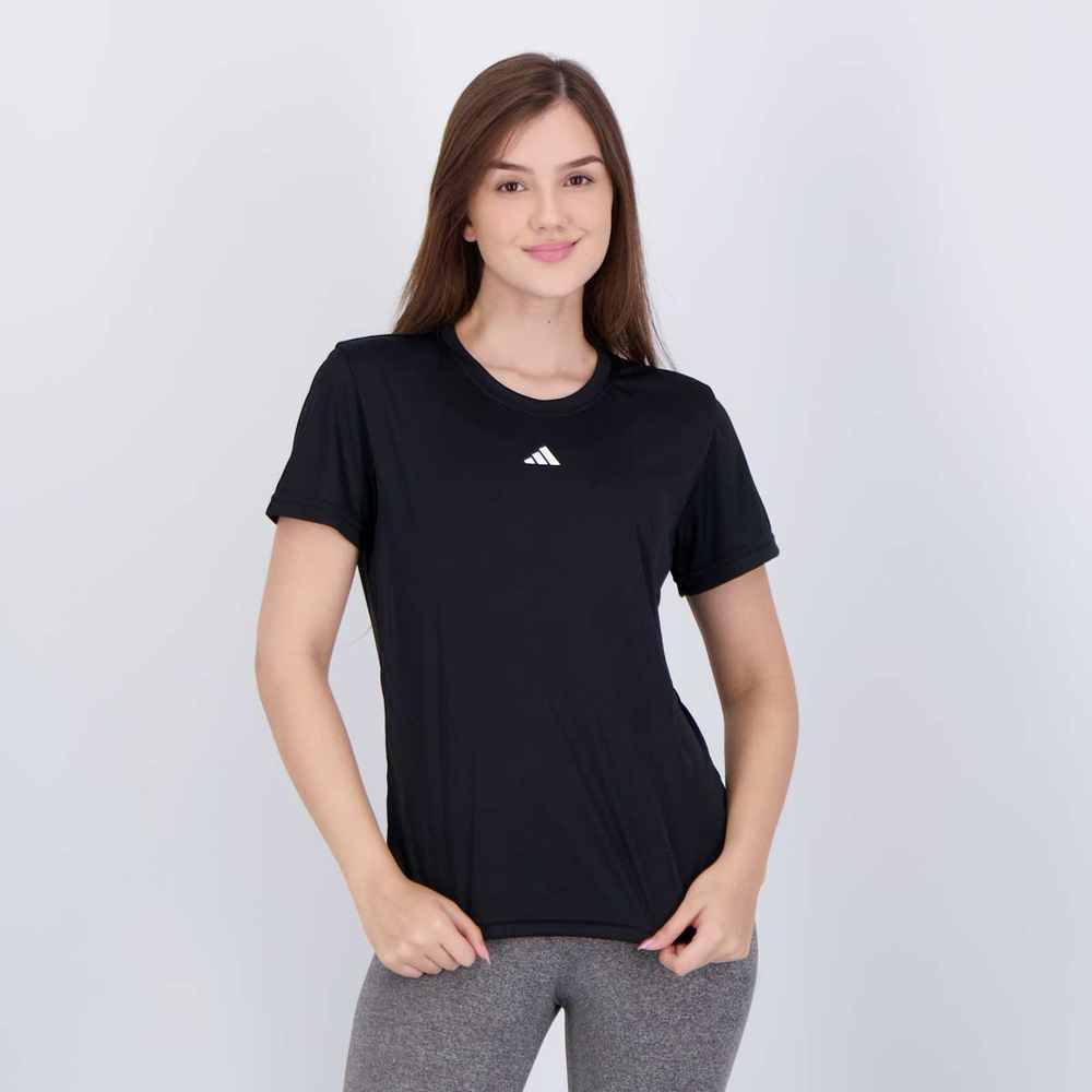 Camiseta Adidas Basic Treino Feminina Preta Camiseta Adidas Basic Treino Feminina Preta